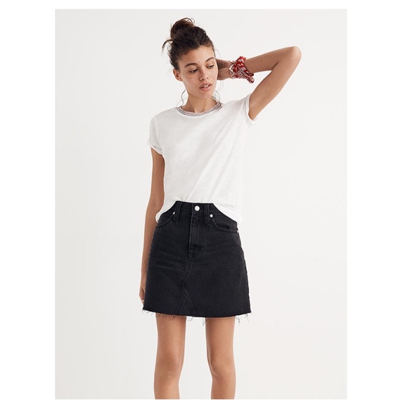 Madewell Dresses & Skirts - Madewell Denim Frisco Raw Hem Mini Skirt in Lunar Wash